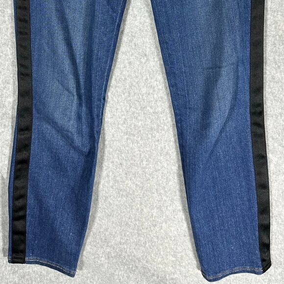 L'Agence Margot Skinny High Rise Neptune Jeans Sz 28 Black Satin Side Stripe USA - Picture 14 of 15